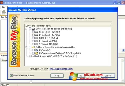 Screenshot Recover My Files für Windows 7