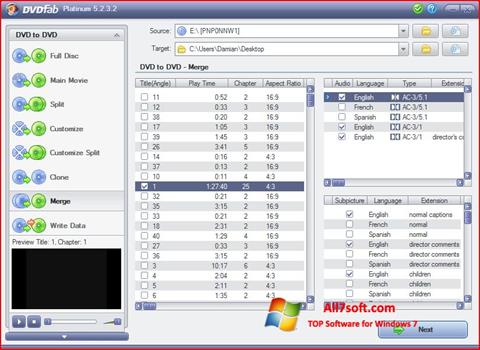 Screenshot DVDFab für Windows 7