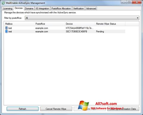 Screenshot Microsoft ActiveSync für Windows 7