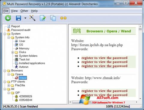 Screenshot Multi Password Recovery für Windows 7