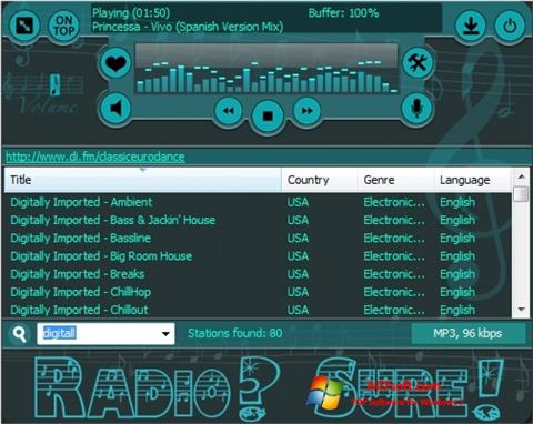 Screenshot RadioSure für Windows 7