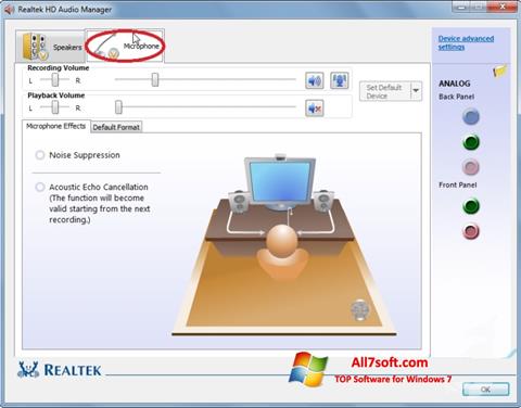 Screenshot Realtek Audio Driver für Windows 7