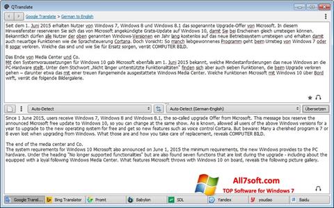 Screenshot QTranslate für Windows 7