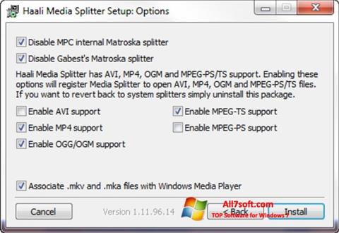 Screenshot Haali Media Splitter für Windows 7