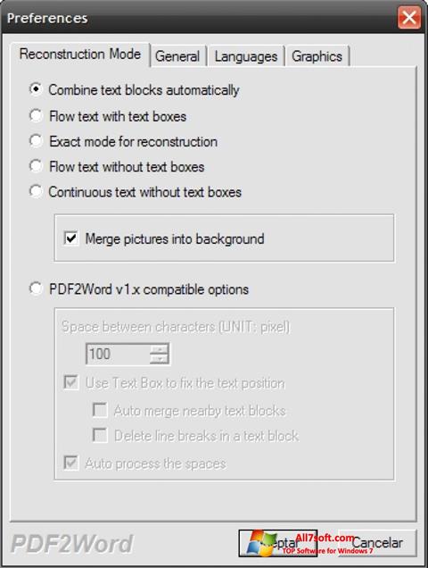 Screenshot PDF2Word für Windows 7