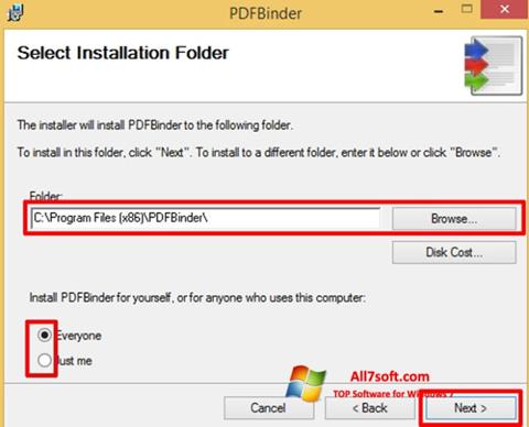 Screenshot PDFBinder für Windows 7