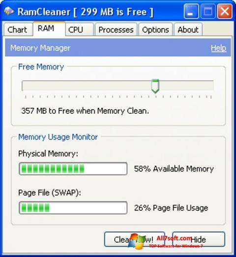 Screenshot RamCleaner für Windows 7
