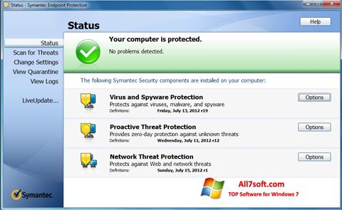 Screenshot Symantec Endpoint Protection für Windows 7