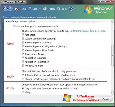 Screenshot Windows Defender für Windows 7