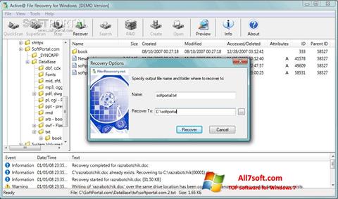 Screenshot Active File Recovery für Windows 7