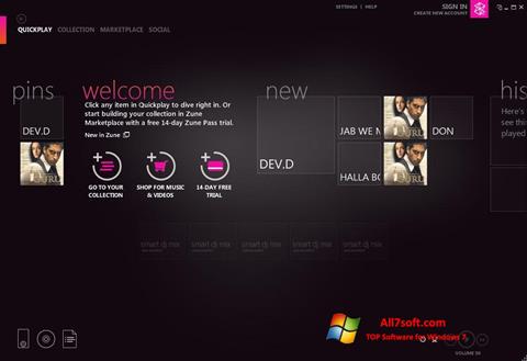 Screenshot Zune für Windows 7