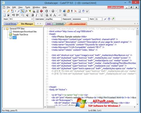 Screenshot CuteFTP für Windows 7