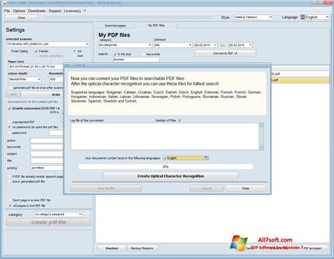 Screenshot Scan2PDF für Windows 7