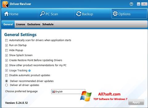 Screenshot Driver Reviver für Windows 7
