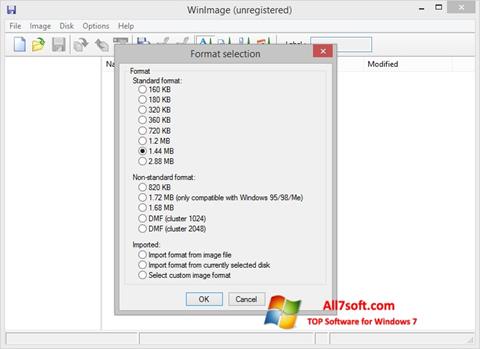 Screenshot WinImage für Windows 7