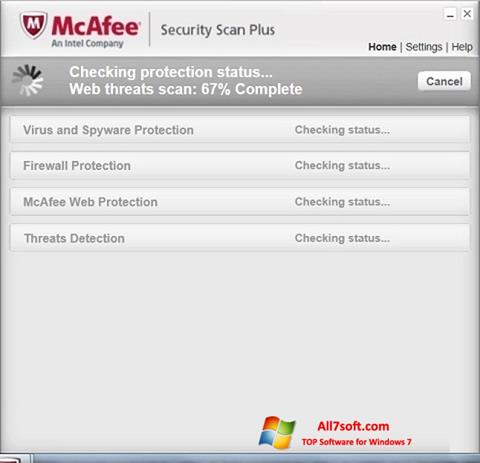 Screenshot McAfee Security Scan Plus für Windows 7