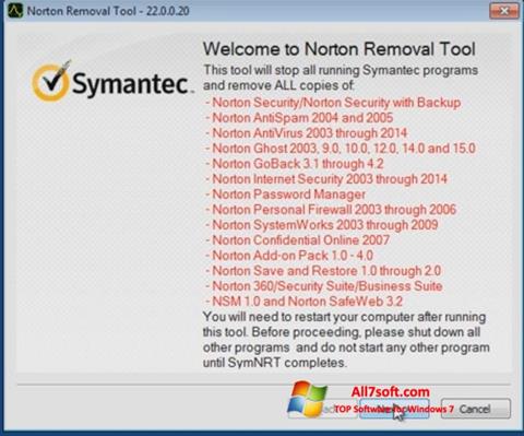 Screenshot Norton Removal Tool für Windows 7