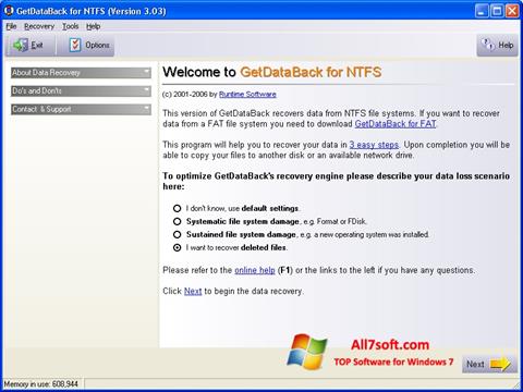 Screenshot GetDataBack für Windows 7