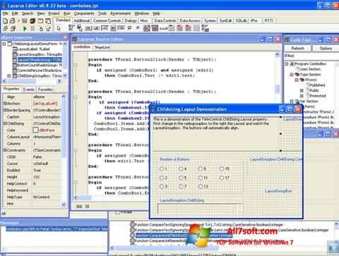 Screenshot Lazarus für Windows 7
