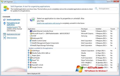 Screenshot Soft Organizer für Windows 7