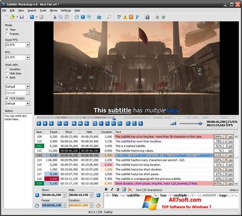 Screenshot Subtitle Workshop für Windows 7