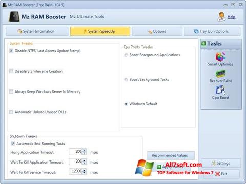 Screenshot Mz RAM Booster für Windows 7