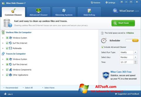 Screenshot Wise Disk Cleaner für Windows 7