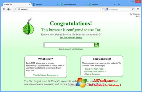 Screenshot Tor für Windows 7