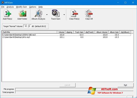 Screenshot MP3Gain für Windows 7