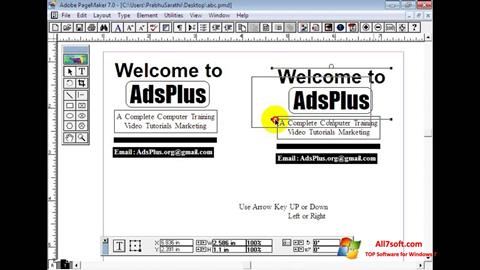 Screenshot Adobe PageMaker für Windows 7