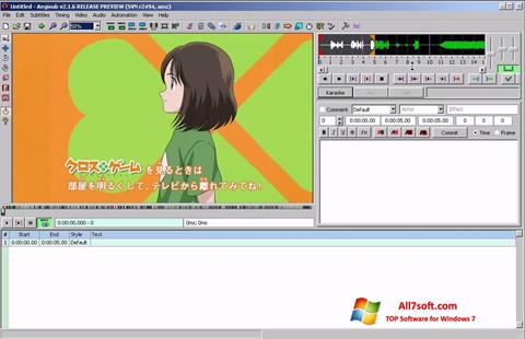 Screenshot Aegisub für Windows 7