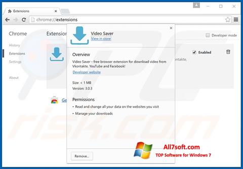 Screenshot VideoSaver für Windows 7