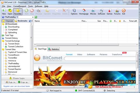 Screenshot BitComet für Windows 7