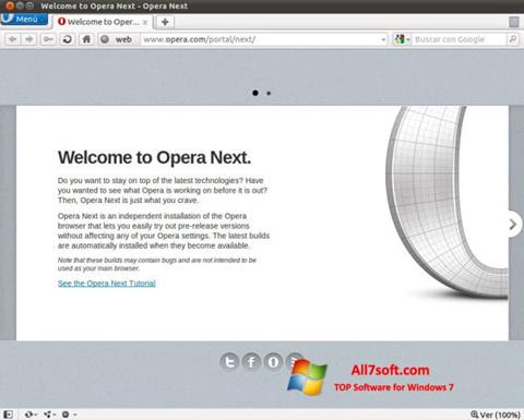 Screenshot Opera Developer für Windows 7