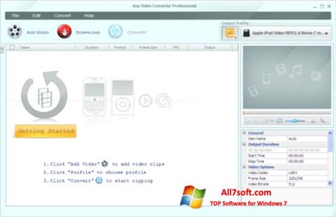 Screenshot Any Video Converter für Windows 7