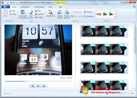 Screenshot Windows Live Movie Maker für Windows 7