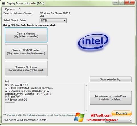 Screenshot Display Driver Uninstaller für Windows 7
