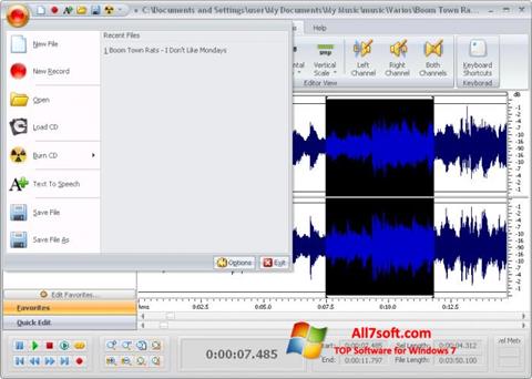 Screenshot Free Audio Editor für Windows 7