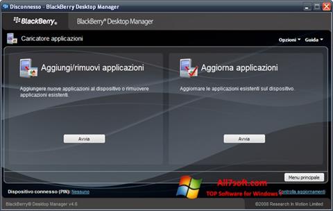 Screenshot BlackBerry Desktop Manager für Windows 7