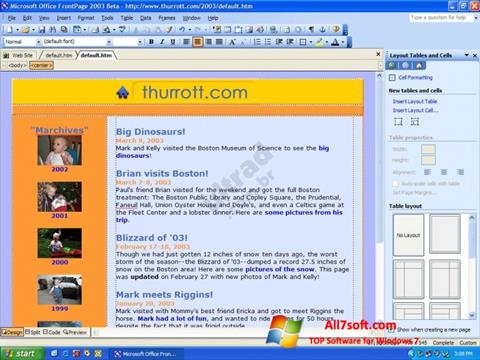 Screenshot Microsoft FrontPage für Windows 7