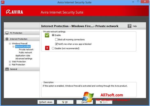 Screenshot Avira Internet Security für Windows 7