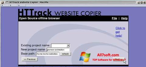 Screenshot HTTrack Website Copier für Windows 7