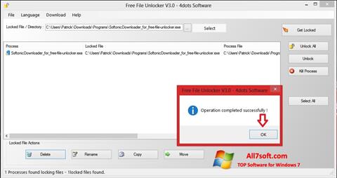 Screenshot Free File Unlocker für Windows 7