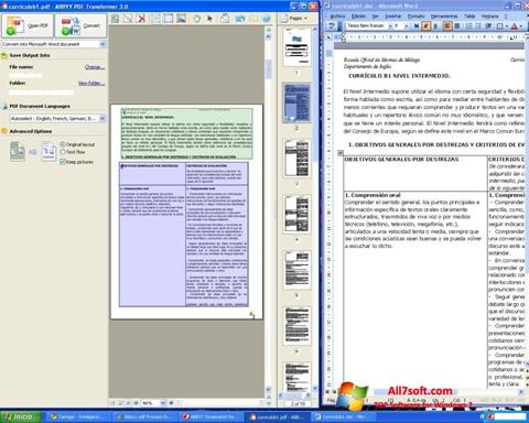 Screenshot ABBYY PDF Transformer für Windows 7