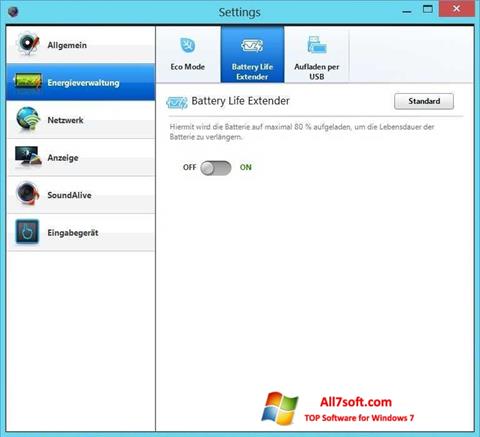 Screenshot Easy Settings für Windows 7
