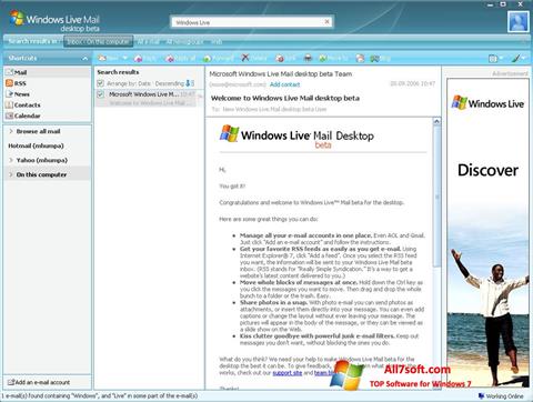 Screenshot Windows Live Mail für Windows 7