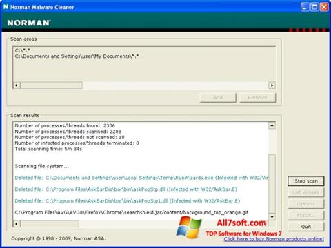 Screenshot Norman Malware Cleaner für Windows 7