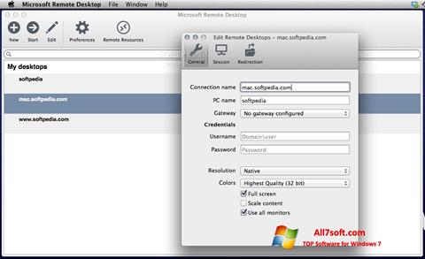Screenshot Microsoft Remote Desktop für Windows 7