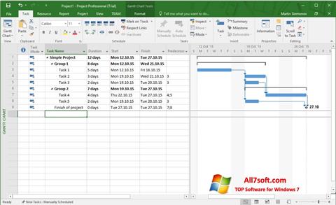 Screenshot Microsoft Project für Windows 7