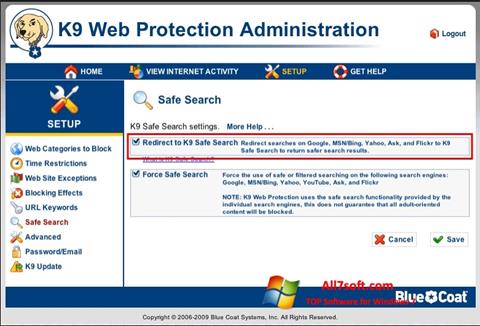 Screenshot K9 Web Protection für Windows 7
